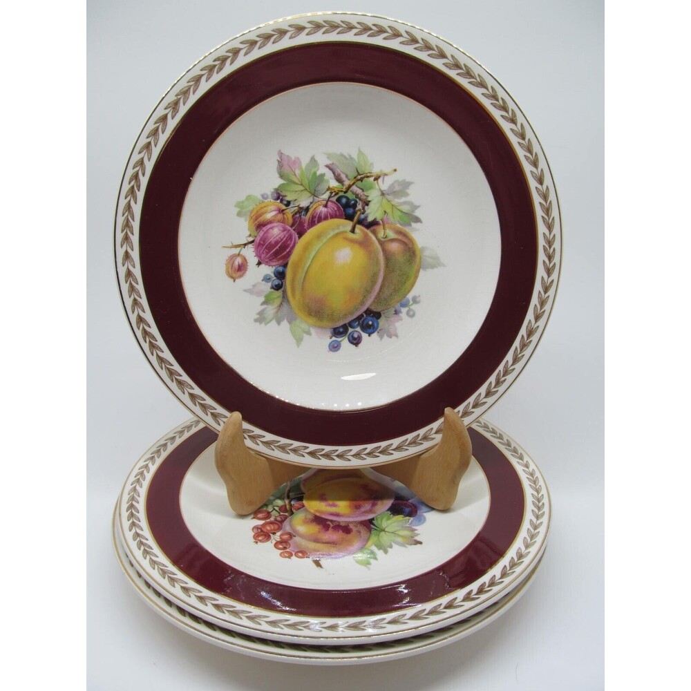 Ducal Ware England Set Of 3 Decorative 8 3/4" Fruit Themed Salad Plates READ